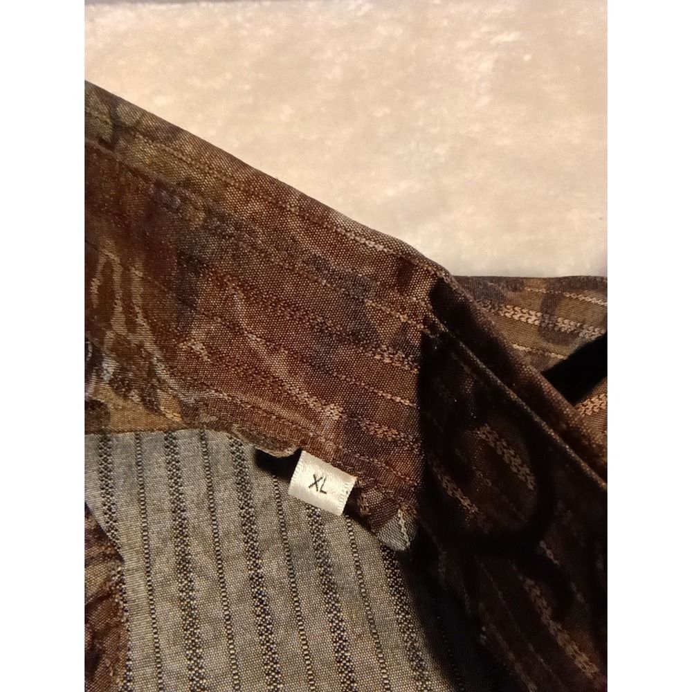 Georg Roth Los Angeles Mens XL Black/Brown Floral Long Sleeve Button Shirt 1772 - Picture 5 of 8